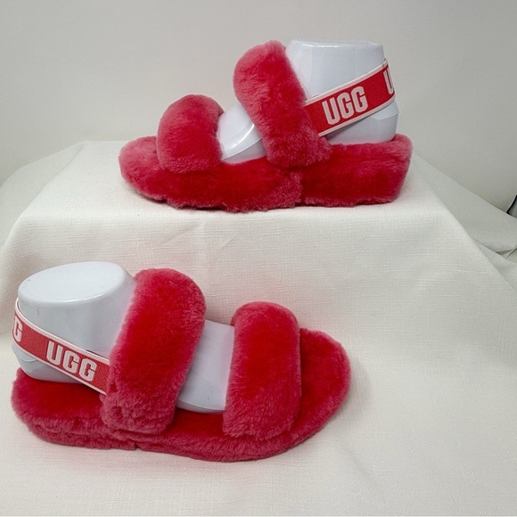 UGG Fuchsia Fluffy Oh Yeah Slippers women’s size 7 - Picture 13 of 14